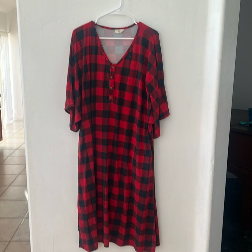 Dwell and slumber buffalo check dress